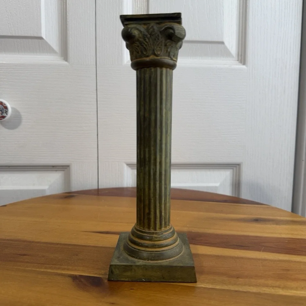 Vintage Greek Neoclassical Corinthian Column Candle Stick Holder